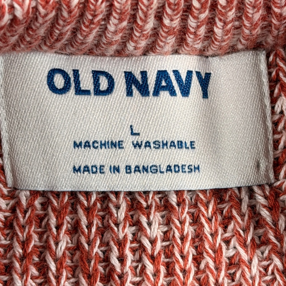 Old Navy Sweater Women Large Terracotta Marled Knit Crewneck Raglan Cotton - Picture 5 of 8